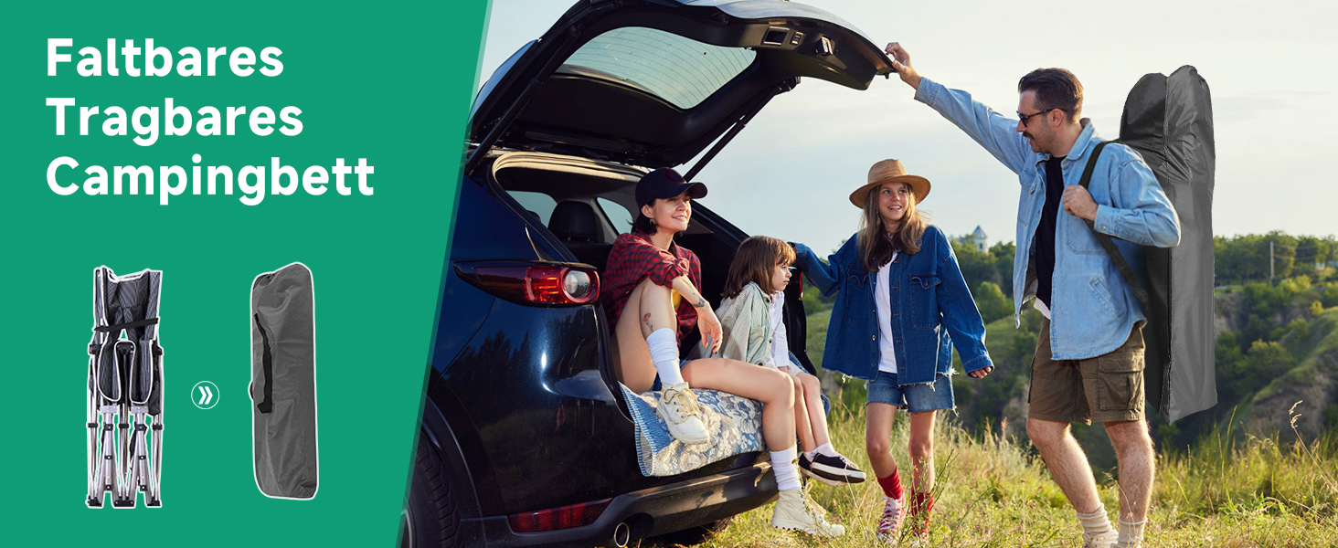 Розкладне ліжко-крісло для кемпінгу з матрацом, блакитне. Максимальне навантаження, бічна кишеня, для відпочинку на природі та вдома