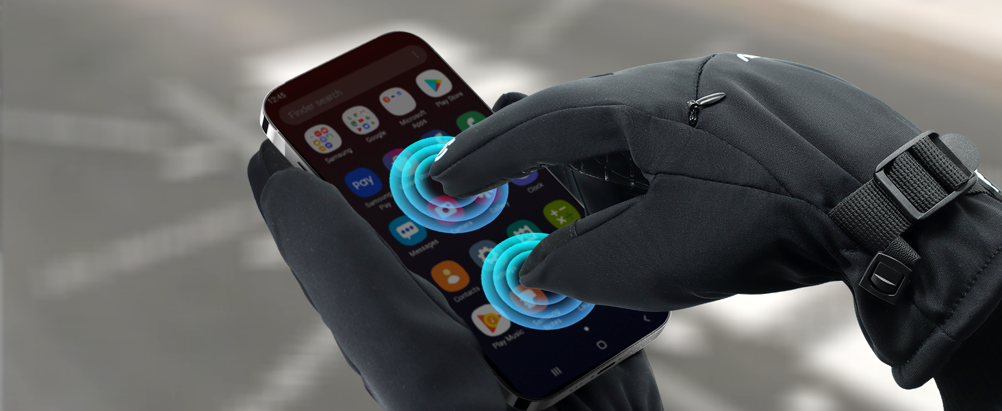 Зимові велосипедні рукавички для чоловіків та жінок, водонепроникні та вітронепроникні, з кишенею на блискавці та функцією сенсорного екрану, термо рукавички для MTB та шосейних велосипедів, чорні, XL