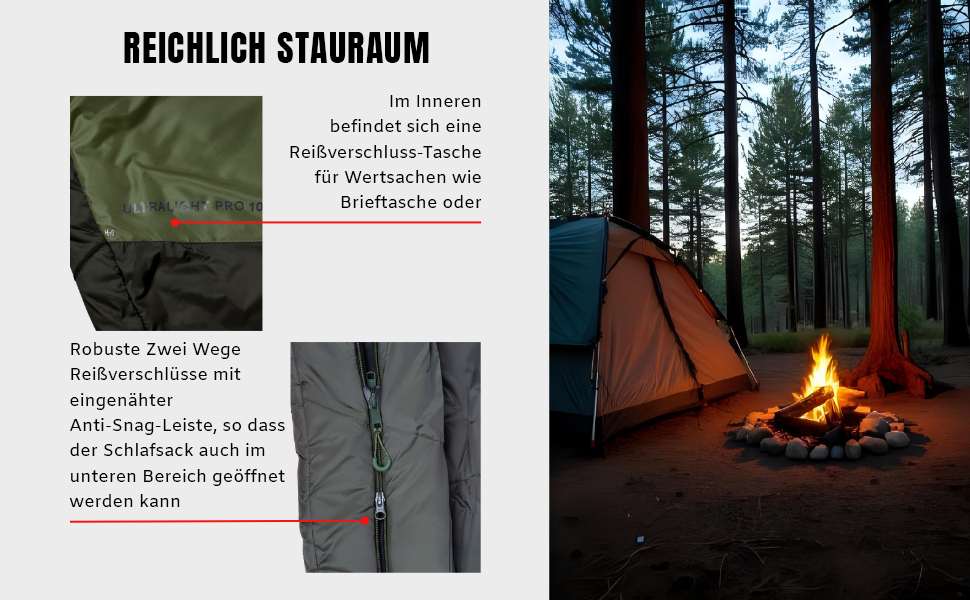 Сплячий мішок Alpinus Ultralight Pro 1000 для дорослих, 215 x 80 см, зелений, двошарова ізоляція, компресійний чохол