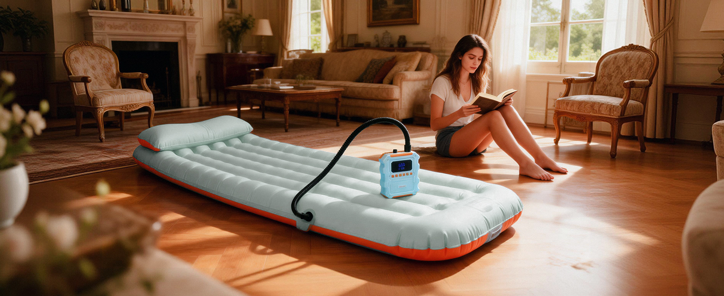 Електричний насос SUP Pumpe 60 PSI для накачування дощок, човнів, матраців. Акумулятор 20800mAh, Type-C, 10 насадок