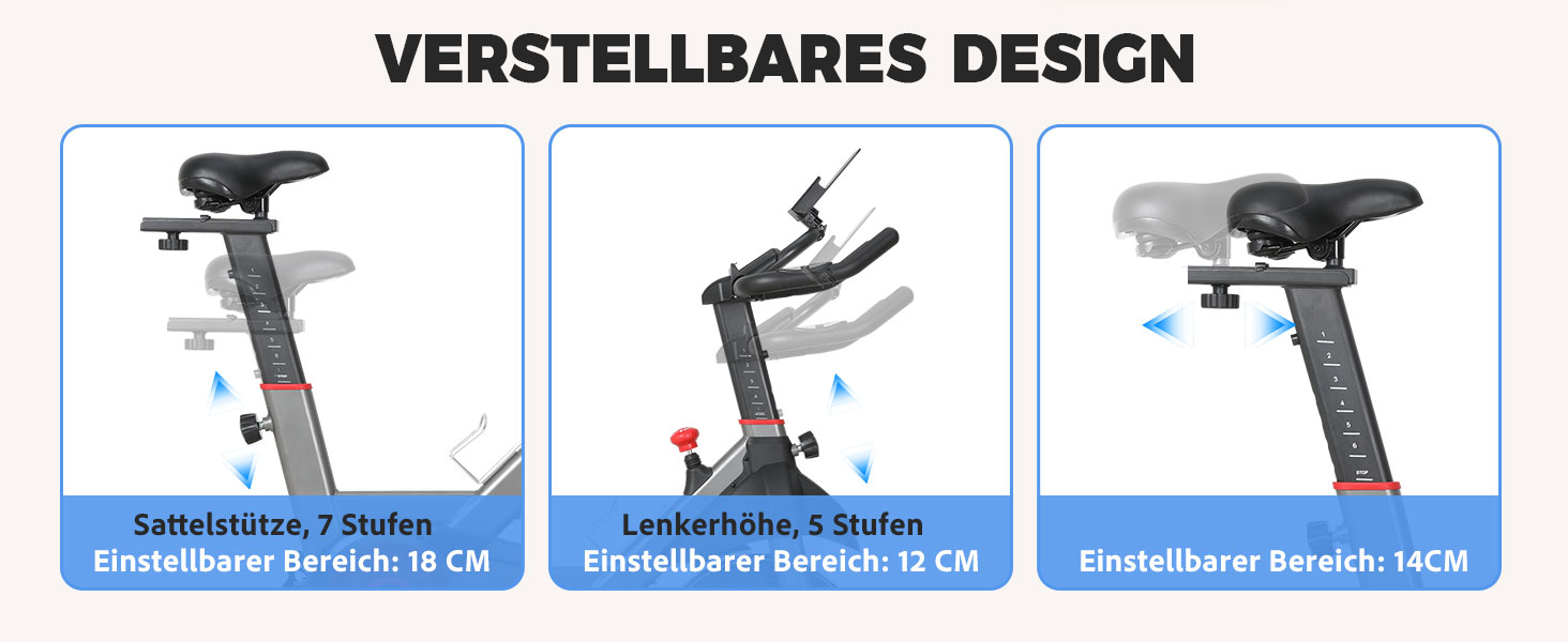 Велотренажер Heimtrainer S100 з регульованим опором, LED-дисплеєм, датчиком пульсу та тримачем для смартфона/планшета