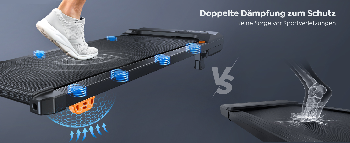Бігова доріжка для дому, Walking Pad з нахилом до 10%, швидкість 1-6 км/год, тихий 2.5HP мотор, керування через додаток, LED-дисплей, вантажопідйомність до 130 кг, компактний, потрійна амортизація, бігова доріжка для дому/офісу, жовтий
