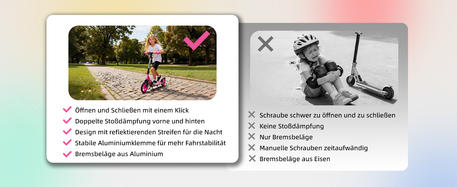 Самокат FREEDARE Cityroller для дітей та дорослих, складаний, колеса 200 мм, до 100 кг, рожевий