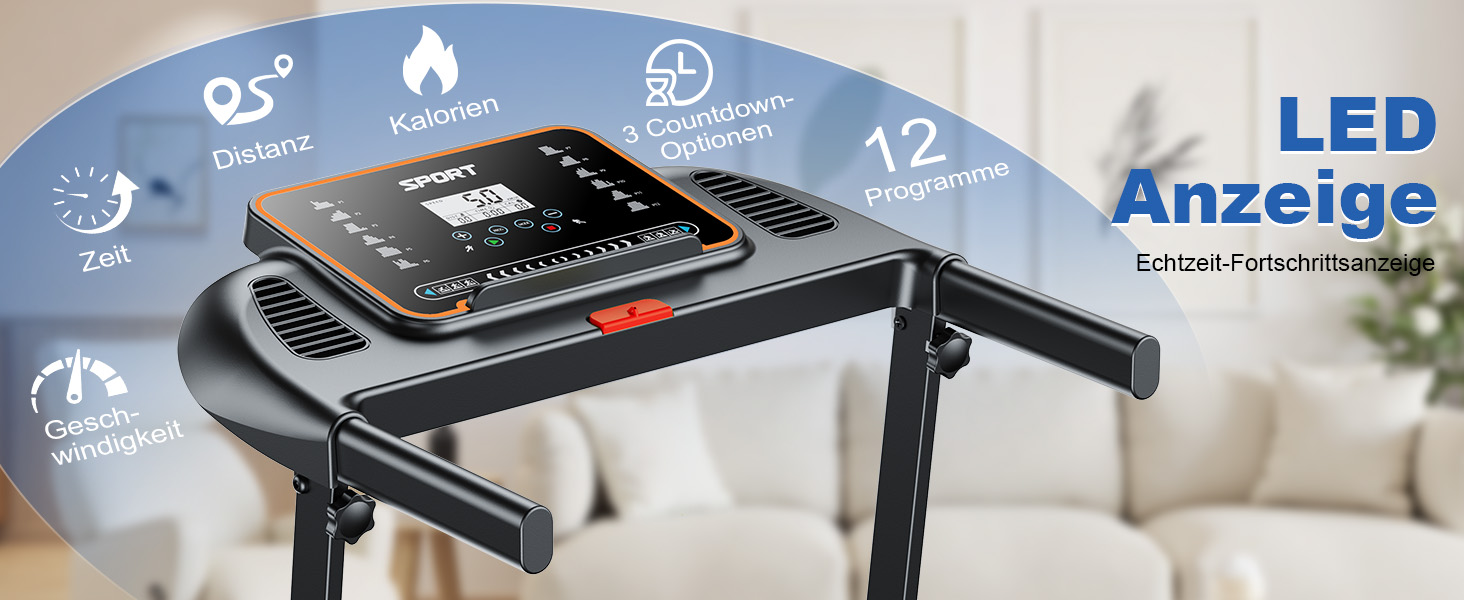 Складана електрична бігова доріжка для дому та офісу Laufband, Walking Pad для ходьби під столом, швидкість до 10 км/год, компактна та безшумна