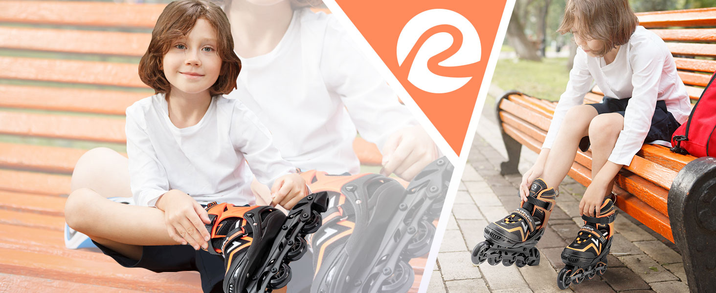 Регульовані ролики для дітей (хлопчики та дівчатка), світлові ролики, розмір L (37.5-41), фіолетовий