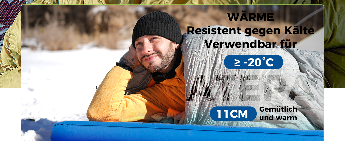 ATEPA ThermAir Ultraleichte Isomatte: Каремат для кемпінгу та хайкінгу, R-6, 11 см, 183x64 см, блакитний