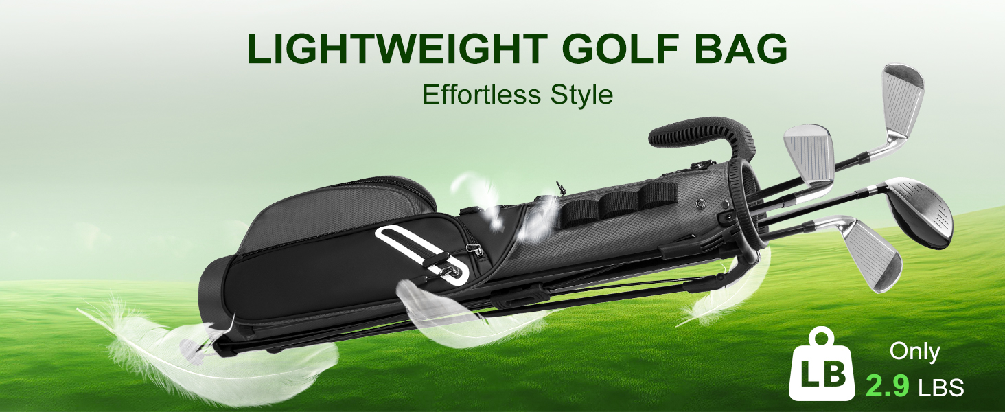 Сумка для гольф-клубів на 7 місць, компактна, для поля та тренувального майданчика, легка, з ергономічним двошаровим ременем (Сіра)