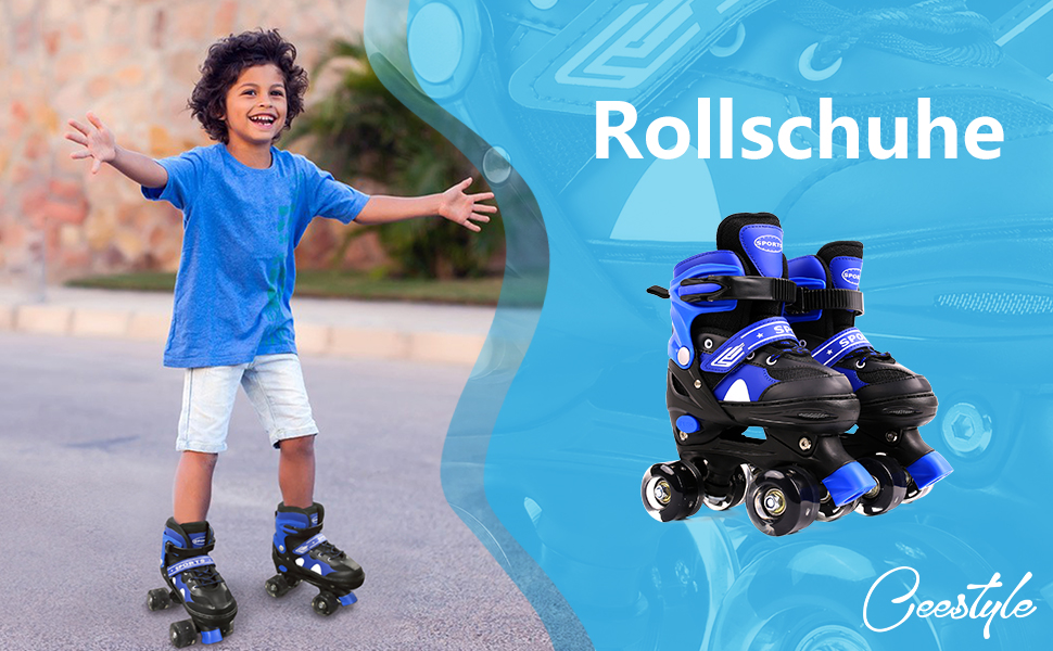 Дитячі ролики Ceestyle з регулюванням розміру, класичні ролики Disco з підсвічуванням, блакитні, розмір 27-37