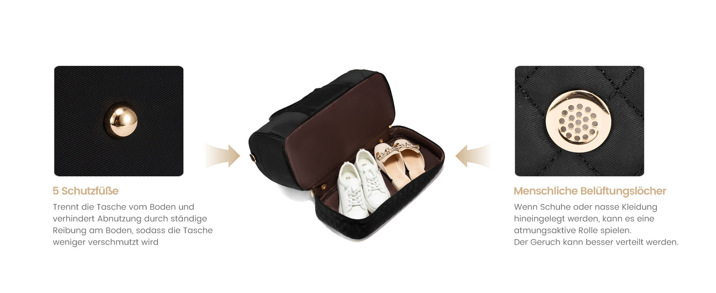 Сумка-мішок LOVEVOOK для жінок: дорожня/спортивна сумка-мішок з відділенням для взуття та мокрих речей, 2 шт. (40л, чорний)