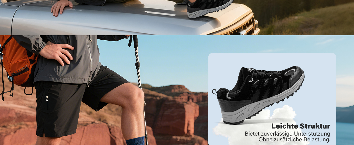 Черевики Kricely для трекінгу та хайкінгу: чоловічі туристичні черевики, спортивне взуття для гір, хайкінгу та трекінгу, чорний, 47 EU