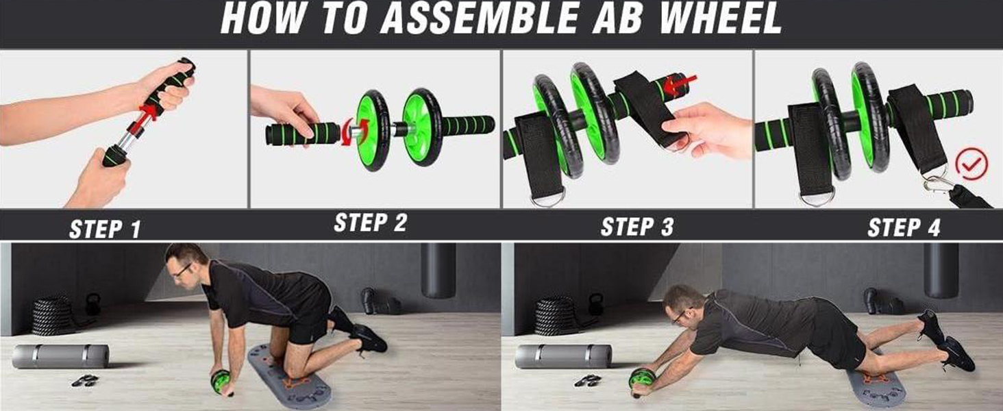 Фітнес-набір 27 в 1 BOOSTEADY: дошка для віджимань, ручки-опори, еспандери, ролик для преса та стійка для пілатесу