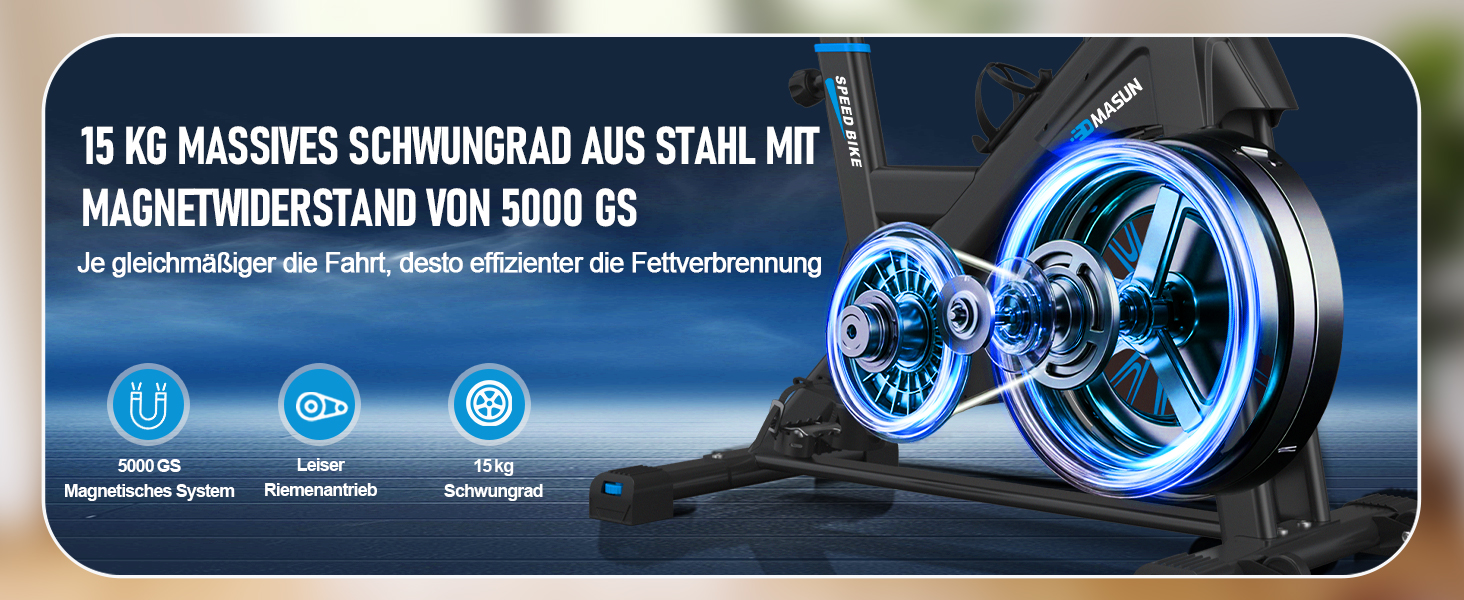 Велотренажер DMASUN з магнітним опором, тихий та стабільний, ергометр з сумісністю з додатком та LCD-монітором, покращений велотренажер для дому, 180 кг, блакитний