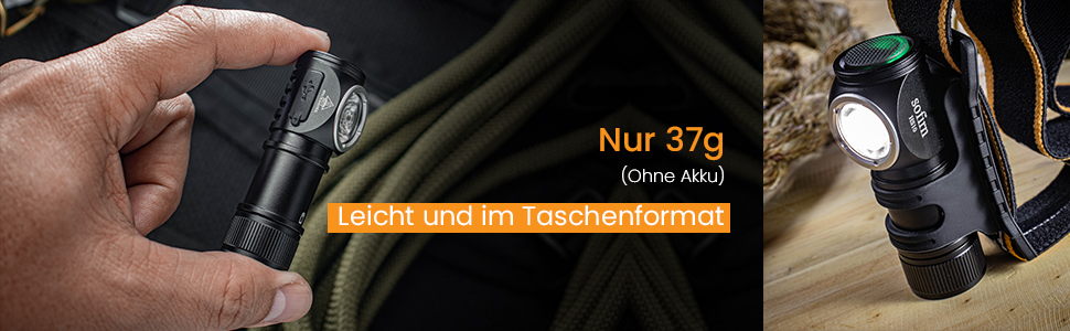 Sofirn HS10 Mini: LED-ліхтарик налобний, 1100 люмен, USB, 8 режимів, водонепроникний, 5000K, 90CRI для бігу, походів, риболовлі