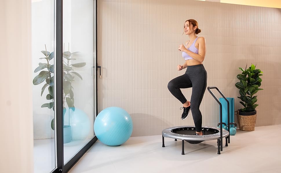 Трамплін Cecotec Drumfit Jump для дорослих, Ø 92-127 см, знімний та складаний. Еластичне полотно, 6-7 ніжок, максимальне навантаження 100 кг