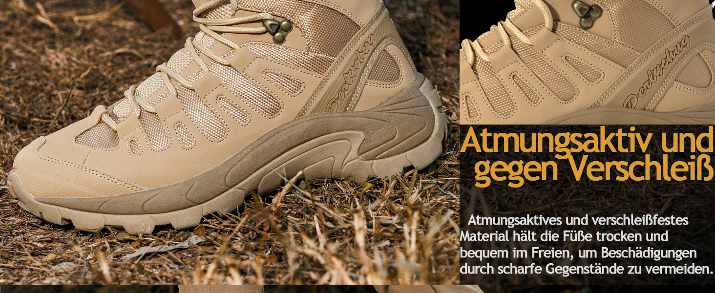 Чоловічі трекінгові черевики, тактичний рюкзак, легкі пустельні черевики (44 EU, пісочно-хакі)