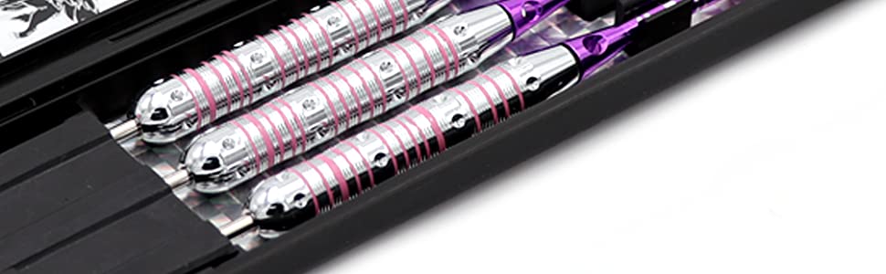 Сталеві дротики CUESOUL Pink Ladies 21/23 г з алюмінієвими стеблями (наконечник сталевий)