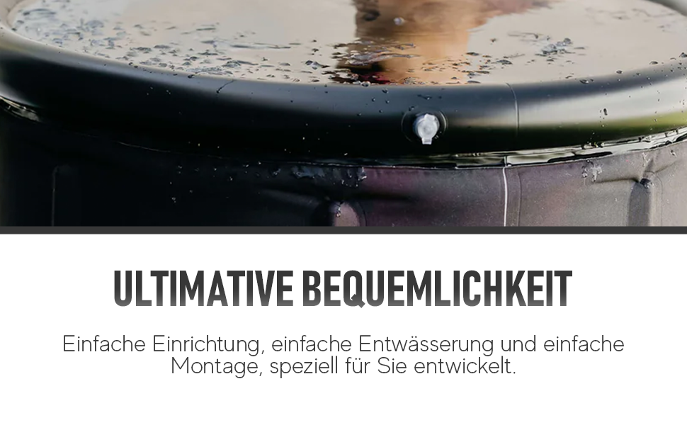 IceHof® Ванна для криотерапії XL Plus розмір Ø80x80 см з кришкою, складана надувна ванна для дому та вулиці, 5 шарів ізоляції, портативна ванна для льодяного душу, криотерапія вдома