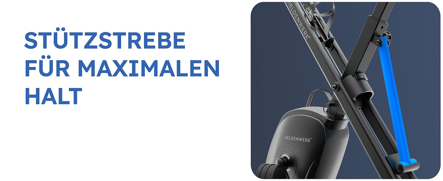 Ергометр для дому HELDENWERK: складаний, тихий, до 150 кг, FlexiFoam. Ідеально для дому та для людей похилого віку. Фітнес-велосипед, Hometrainer, Ergometer Heimtrainer