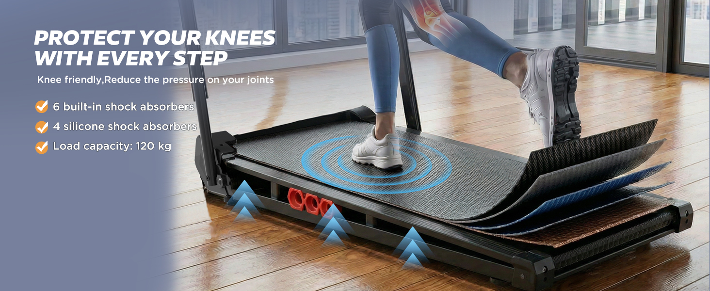 Складана бігова доріжка Walking Pad з вібраційною функцією для дому та офісу, компактна доріжка для ходьби та бігу (1–10 км/год) з дистанційним керуванням