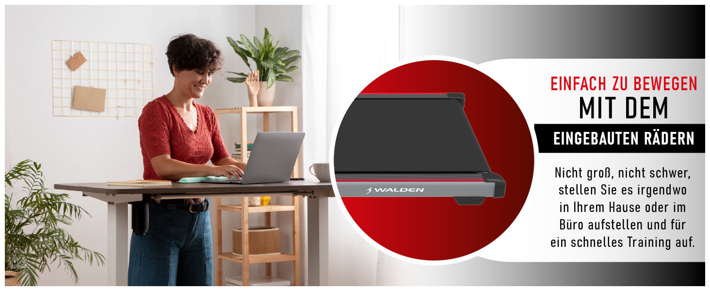 Електричний біговий тренажер Walden F2200 для дому та офісу, ультратонкий та вузький