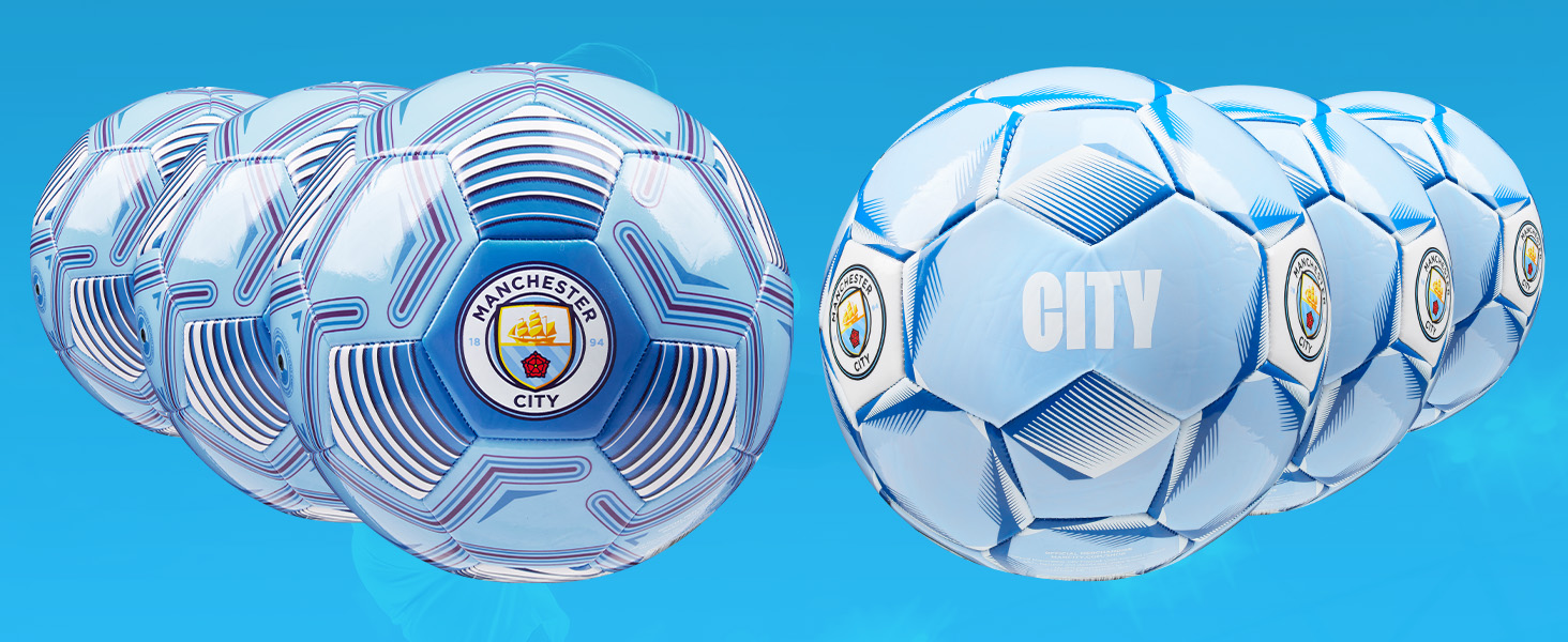 М'яч для футболу Manchester City FC, ліцензійний, розмір 3, 4 або 5 - подарунок для фанатів, блакитний
