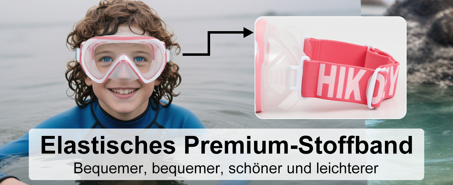 Дитячі маски для снорклінгу Kinder з трубкою, 180° панорама, проти запотівання, для дітей 4-16 років (рожевий)