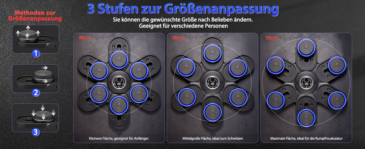 Музична боксерська машина з LED-підсвіткою та Bluetooth, 3 рівня регулювання розміру, 9 режимів швидкості та тренувань, лічильник ударів, для дорослих та дітей