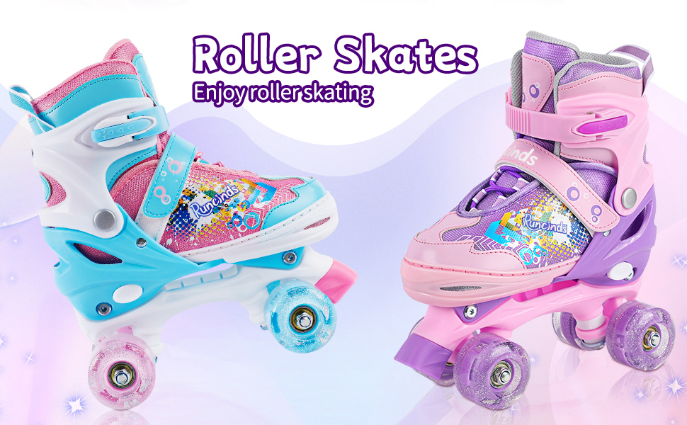 Дитячі ролики Kinder для дівчаток та жінок, 4 розміри, регульовані ролики для початківців, фіолетовий XL (35-39 EU), 215-245 мм