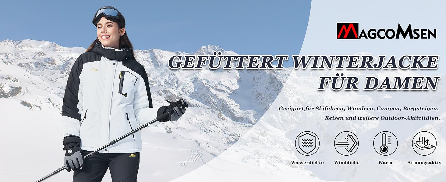 Жіноча зимова куртка MAGCOMSEN: тепла флісова парка, софтшелл для сноуборду та гірськолижного спорту, рожевого кольору, водонепроникна та вітрозахисна