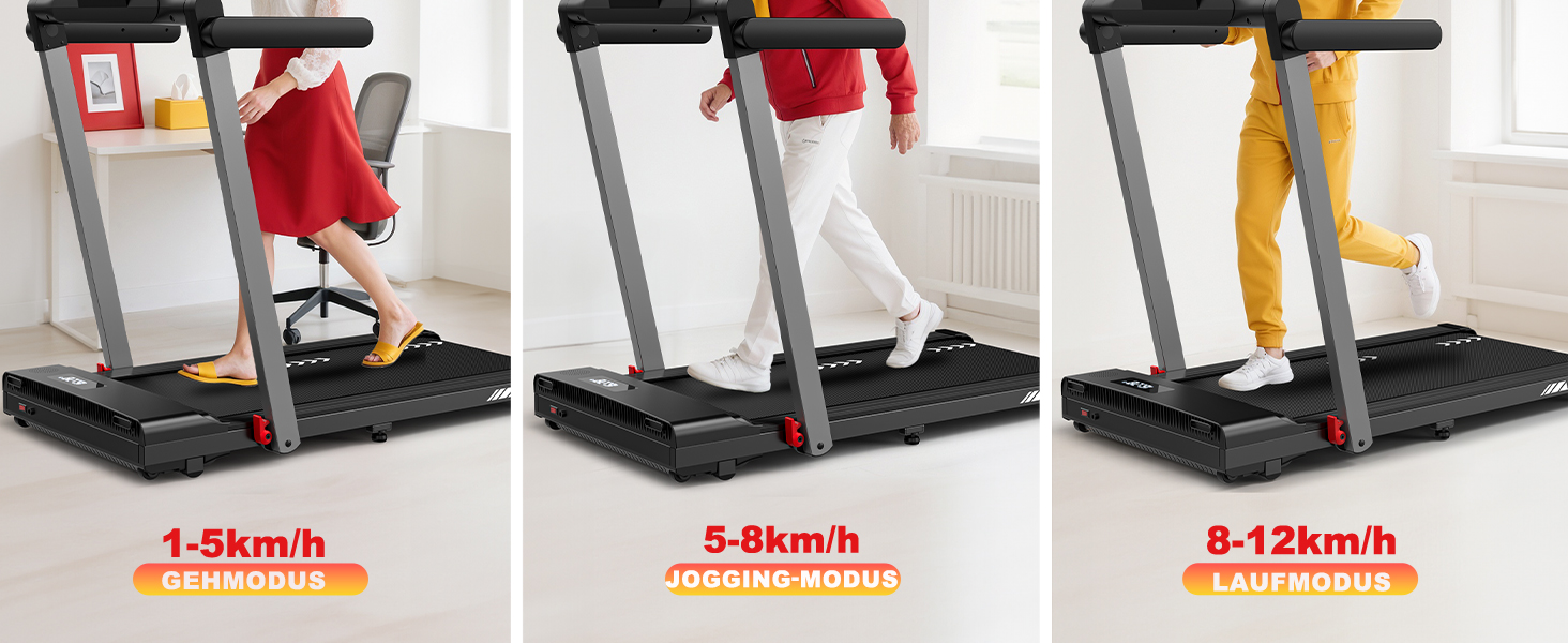 Бігова доріжка Orisyn для дому | 3-в-1 Walking Pad з мотором 2.5PS | 12 км/год, Bluetooth та 12 програм | Dual-LED, складаний, сумісний з APP | Ідеально для невеликих приміщень та домашніх тренувань Dual Mode, макс. 12 км/год, 12 програм та Dual-LED