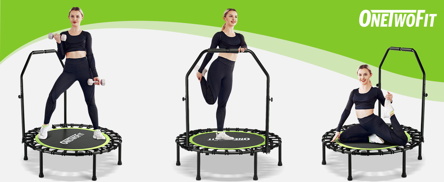 Трамплін ONETWOFIT складний для дорослих, 101 см, міні-фітнес, тихий, для дому