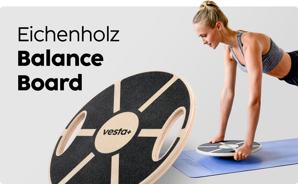 Додаток Vesta Balance Board Wood Fitness, Балансборд з екологічної деревини дуба - Переможець тесту балансборду на плюс у вашому тренуванні, дошка для хитань Балансирна дошка для дорослих терапія спінінговий топ стандарт