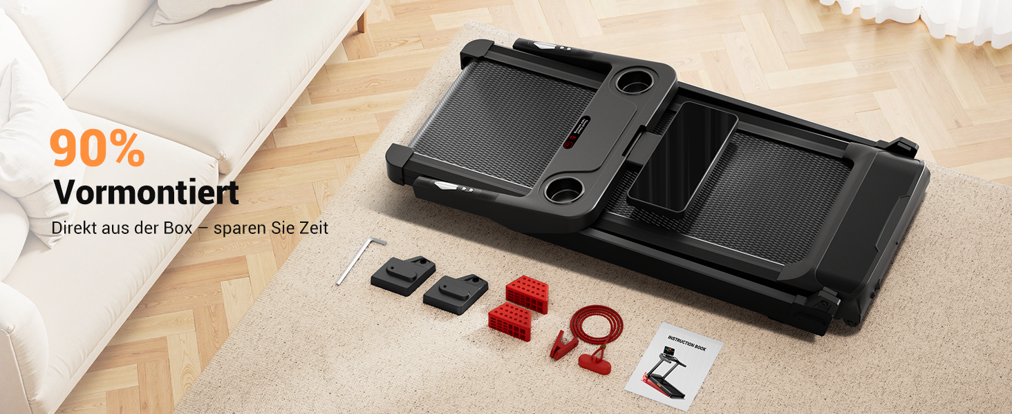 Бігова доріжка для дому LONTEK: складана, з нахилом 16%, швидкість до 14 км/год, мотор 3.5 к.с., пульсометр, LED-дисплей, макс. навантаження 180 кг, чорна