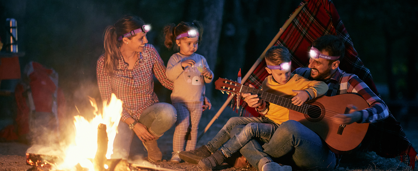 LED налобний ліхтар EverBrite 2 шт. Рожевий з червоним та зеленим світлом, 5 режимів, для кемпінгу та відпочинку на природі