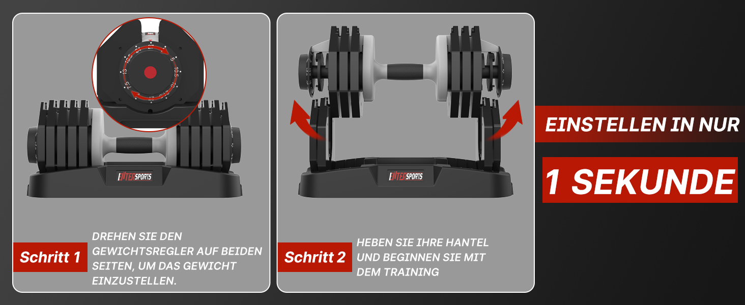 Регульовані гантелі EnterSports 12/18/27 кг з неслизькими ручками для дому, офісу, фітнес-залу. Комплект 27 кг