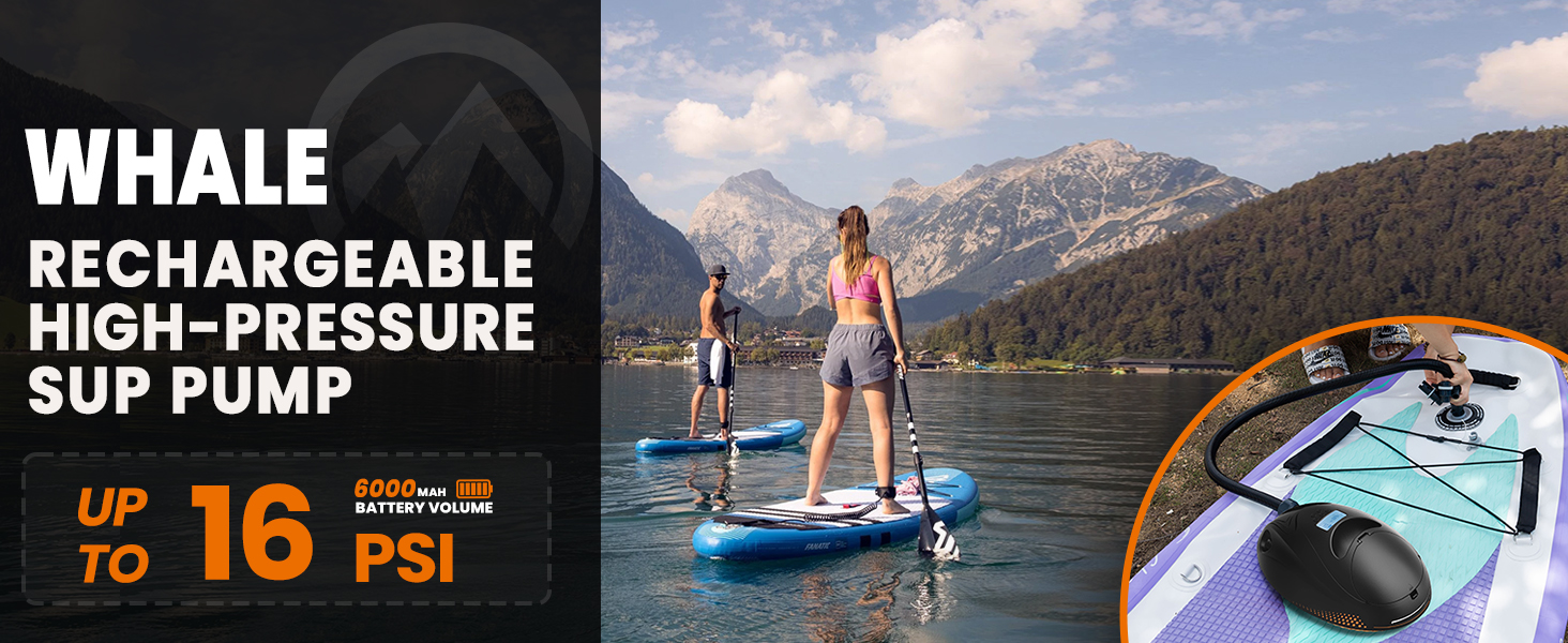 Насос для SUP дошки OutdoorMaster 6000mAh: електричний, акумуляторний, 16PSI, автоматичне вимкнення