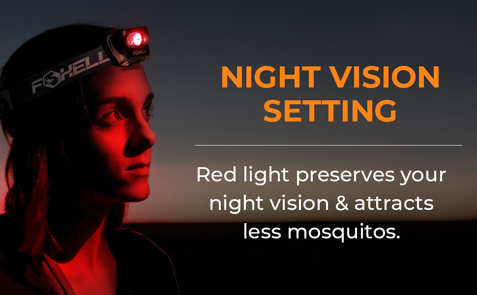 Foxelli LED налобний ліхтар – для дорослих та дітей, біг, кемпінг, піші прогулянки, налобний ліхтар з білим та червоним світлом, легка водонепроникна кофта, зручний наголовник, 3 AAA-батарейки в комплекті (2 шт), чорний