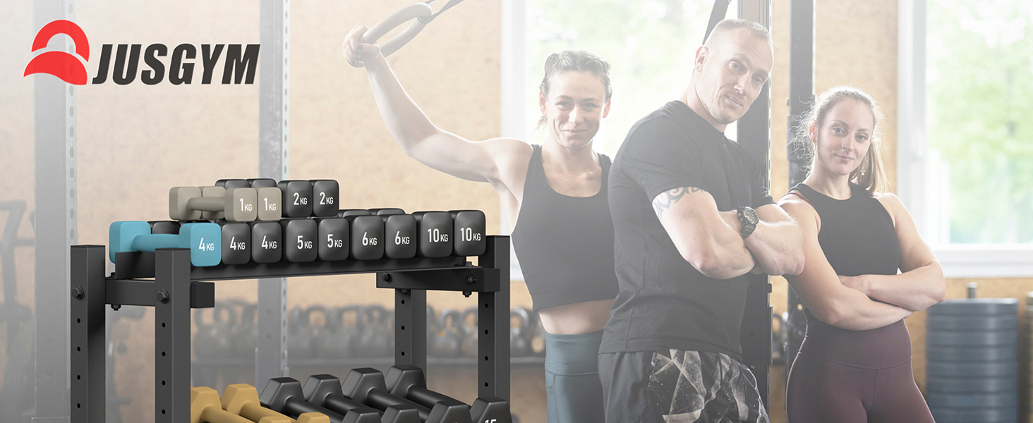 Стойка для гантелей з 3 рівнів, 500 кг, регульована, для дому, міцна, для штанги, гантелей та дисків (тільки стійка), чорна 3-ярусна DB-Rack