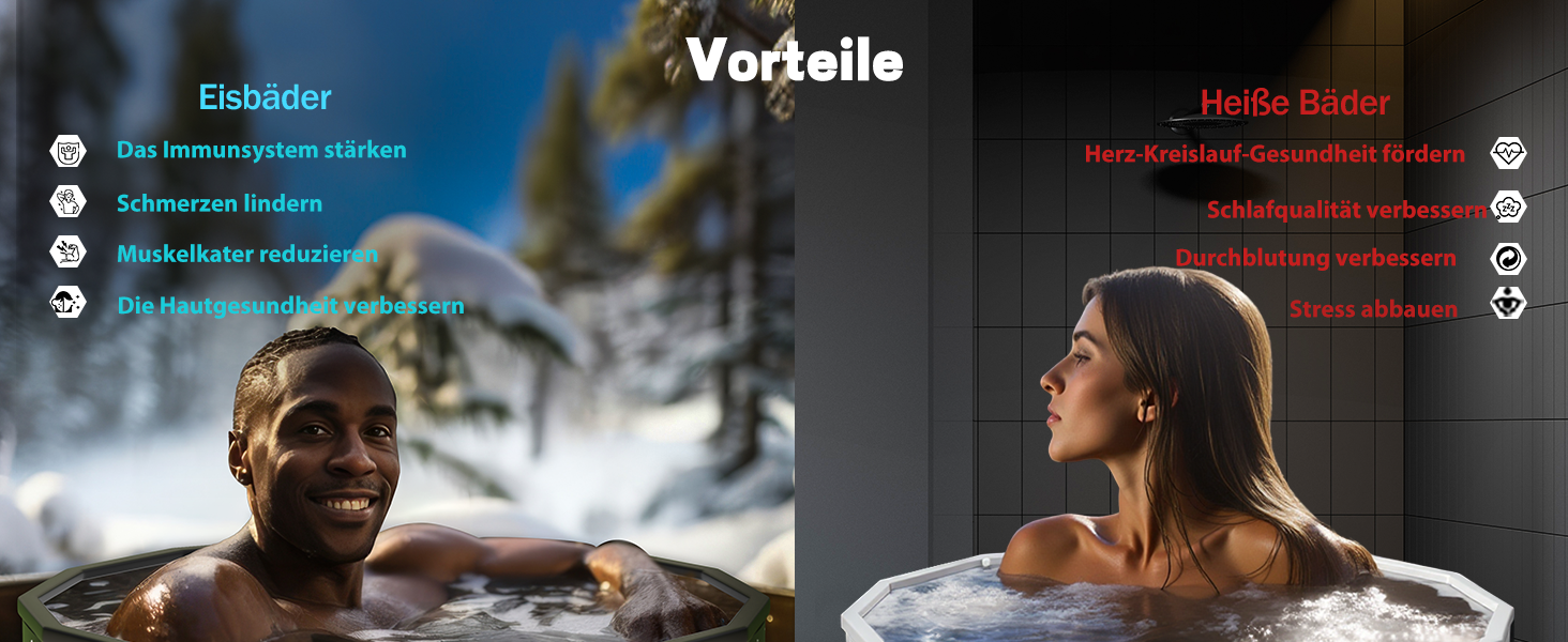 Портативна складана ванна для дорослих (80x66 см) - для відпочинку, душу, SPA, крижаного душу для спортсменів (чорний)