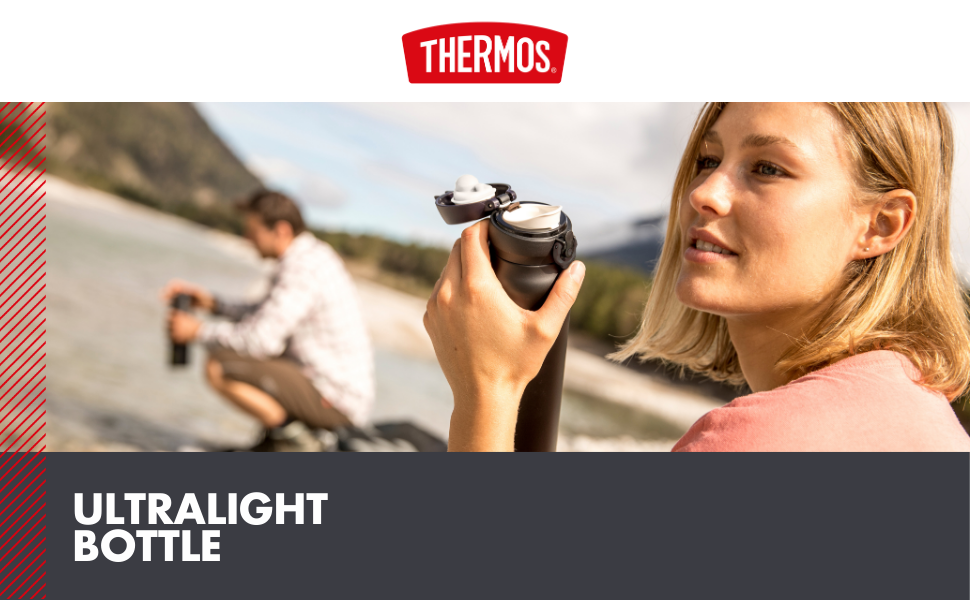 Термос Thermos UltraLight 0.5 л, матовий чорний (Charcoal Black Mat) — вакуумна термобутылка для напоїв