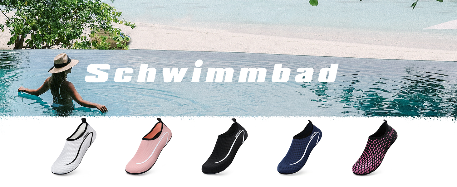 Водні черевики для плавання та відпочинку на пляжі: чоловічі та жіночі, швидковисихаючі, дихаючі, slip-on, розміри 34-47 EU, чорний колір