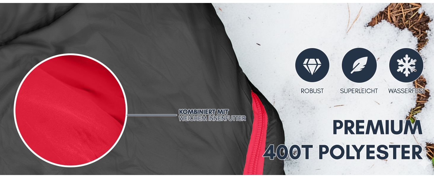 Сплячий мішок NORDMUT® Winter -10°C до 0°C, компресійний, для туризму та кемпінгу, 1.8 кг, чорний, водовідштовхувальний, 350 GSM