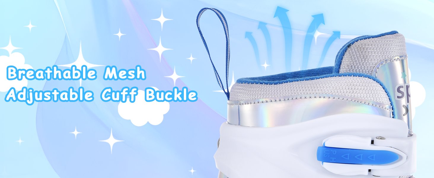 Роликові ковзани TOMSHOO для дівчаток, дитячі ролики з LED-підсвіткою, регульовані, для початківців, подарунок (блакитні, розмір L (37-39 EU))