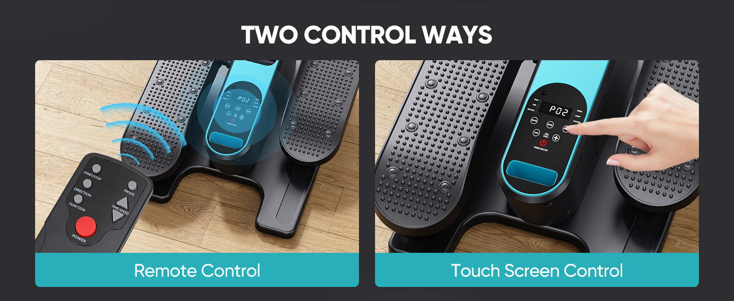 Електричний міні кросс-тренажер Dripex для дому з пультом, 12 швидкостей та 6 програмами, синій