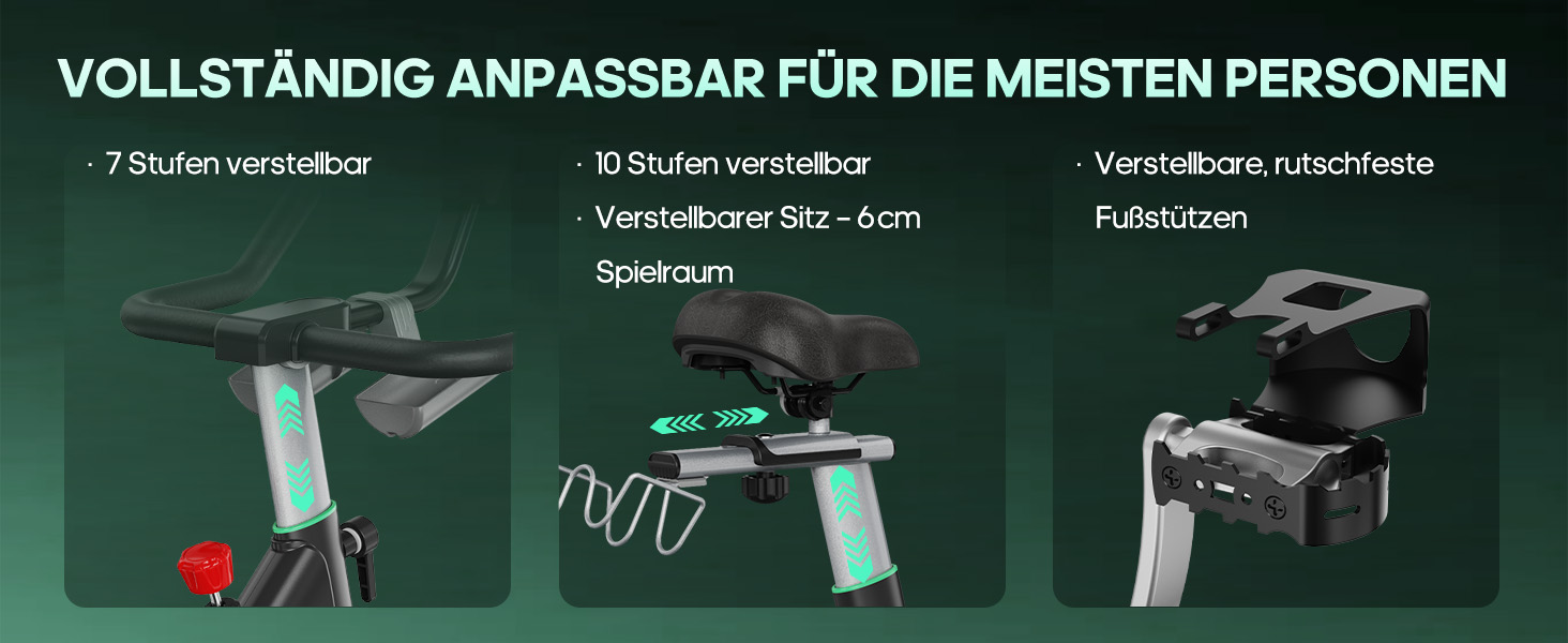 Ергометр DMASUN для дому з регульованим магнітним опором, стійкою для гантелей, важким маховиком, LCD-монітором, регульованою висотою, фітнес-велосипед до 180 кг, зелений [2026 Модель]