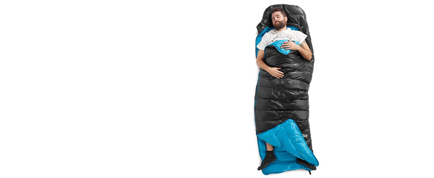 Спальний мішок Naturehike 750FP, 4-сезонний, теплий зимовий, ультралегкий, компактний, з компресійним мішком, CW400-Чорний-M