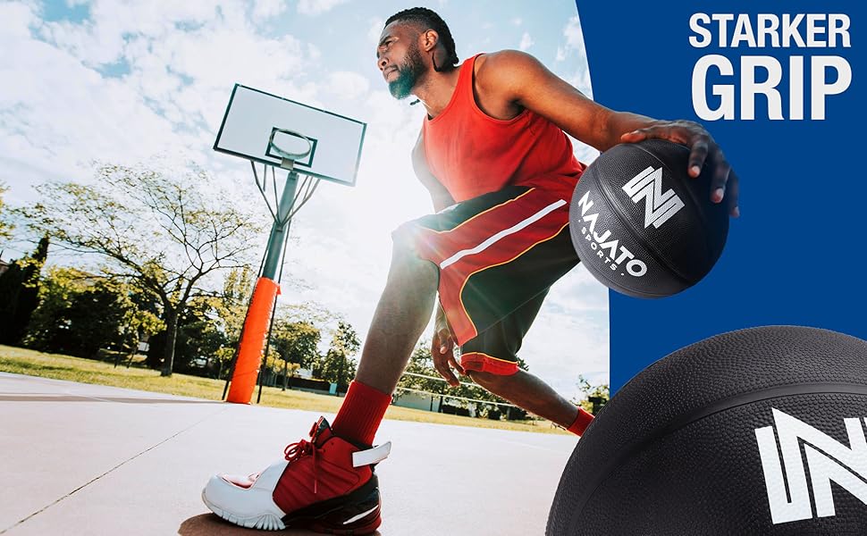 NAJATO М'яч баскетбольний – розмір 7 – для гри на вулиці та в приміщенні, чорний