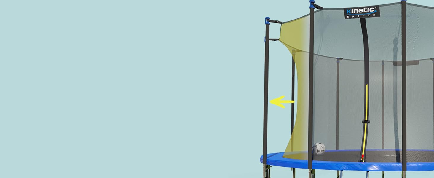 Батут KINETIC SPORTS Salto Plus Outdoor для дітей: Ø 183/244/305/366/400/430/490 см - Комплект з сіткою, захисним бордюром та сходами, до 160 кг