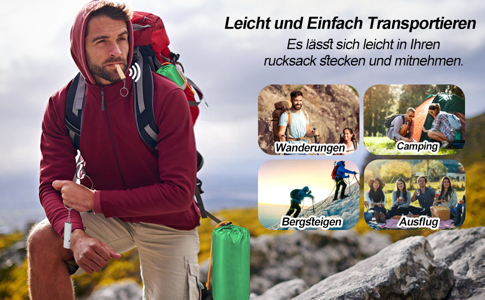 Isomatte HVIERO Саморозкладаючася, для кемпінгу та подорожей, ультралегка, компактна, зелена