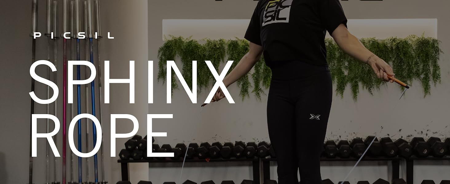 Стрибковий скакалка PICSIL Sphinx: регульована, з алюмінієвими ручками, для крос-тренінгу, фітнесу та Double Unders (білий)